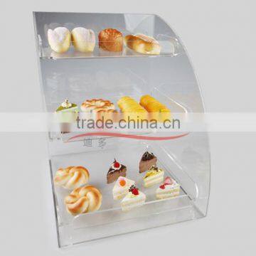 acrylic bakery showcase/3 tier Acrylic food display/acrylic bakery display case