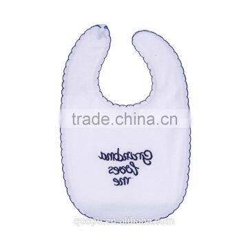 Shuaibao 100% Cotton Waterproof Eva Embroidery Baby Bibs Plain White