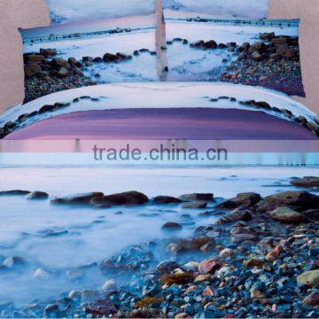 2014 3d new ocean scenery bedding set, 100% cotton wholesale 4pcs bedding set