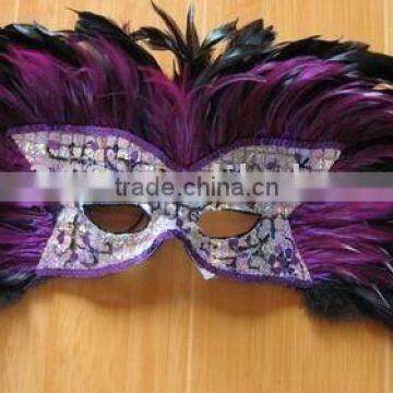 bat and sequin feather mask