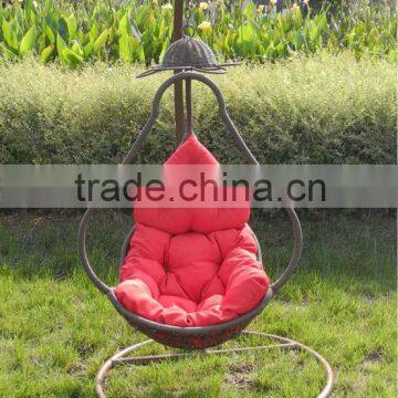 patio rattan hanging swing chair(PH-09),Outdoor Patio PE Rattan Swing