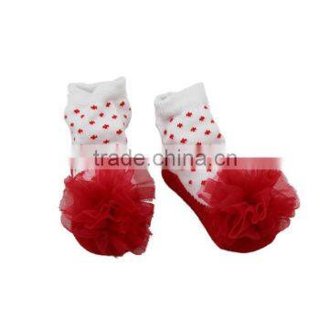GSB-115 Hot Sale Fashion Cotton Plain Lace Flower Design Baby Socks 2015