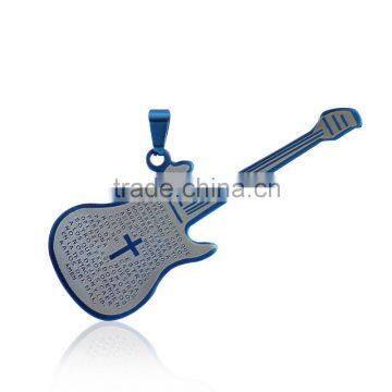 2016 Rellecona guitar shape pendant necklace stainless steel jewelry for girls boys