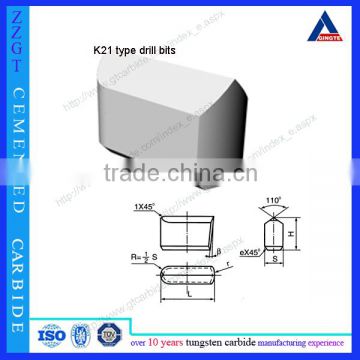 K21 type tungsten carbide drill bits cemented carbide rock drilling tools