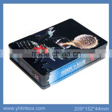 double open cool metal playing card box