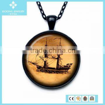 2015 Design Style Handmade Pendant with Sailing Boat Painting