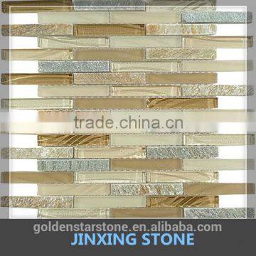 gold mosaic tile and mosaic stone mix (crystal glass )