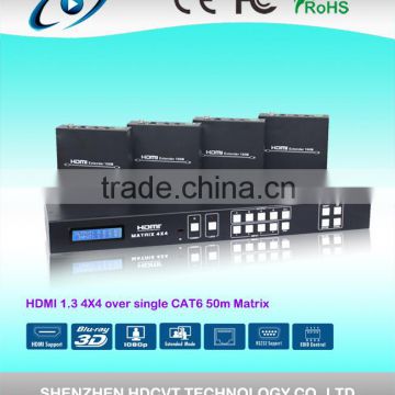 HDMI Matrix 4x4 with Simultaneous CAT and HDMI Outputs, professional