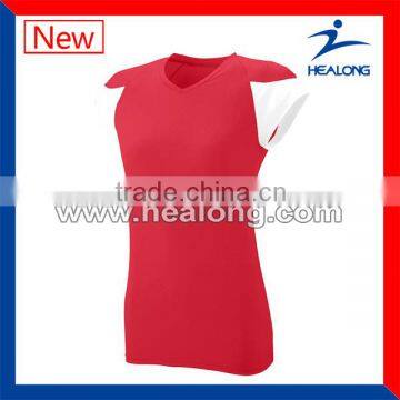 new designer red white quilted volleyball uniforms for girls