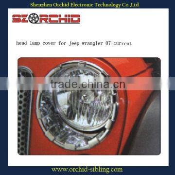 chrome head lamp cover for jeep wrangler 07-current