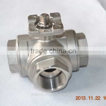 3 inch 80mm stainless steel flange t type three way ball valve