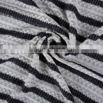 High Quality Clothing Fabric Cotton Polyester Spandex Yarn Dyed Hacci Knit Jacquard Fabric