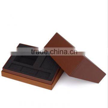 Chinese factories wholesale custom high-grade leather watch box, brown rectangle gift box