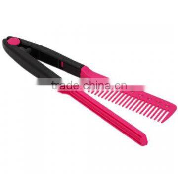 2016 NewHair Straightener Hairdressing Salon Straightening Brush Folding V Comb