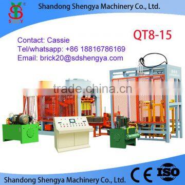 Shengya QT8-15 full automatically baking-free concrete clay block machines china supplier best sell in kenya