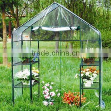 Walk in greenhouse ,PVC greenhouse with shelves