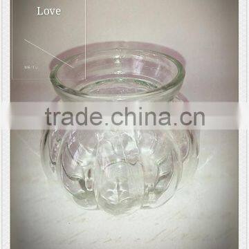 300 ml unique shaped clear eco-friendly glass candle empty bottle