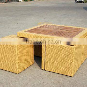Flat Rattan Furniture Cube Composable Space-saving Dining Set photo-4