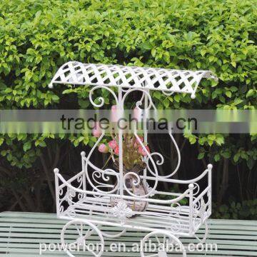 Antique Grey Metal Courtyard Flower Pots photo-2