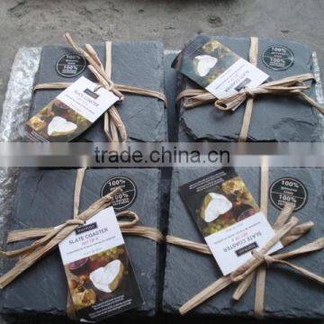 all shaped good selling 100% natural black slate coaster