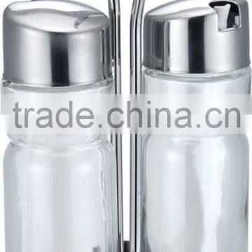4pcs Round Clear Glass Oil and Vinegar Cruet Bottles Vinegar Oil photo-2
