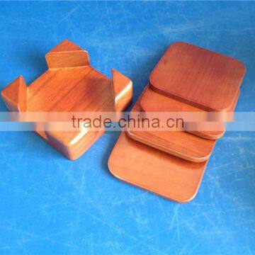 High Quality Painted Color Square Wooden Tea Cup Coasters photo-3