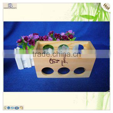 Burned Red Color Logo Pine Wooden Condiments Shelves Holder photo-5