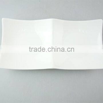 unique white porcelain plate, two part porcelain dish with cheap price