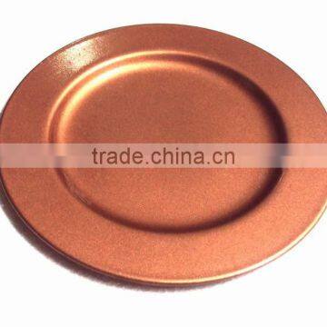 Copper Color Metal Charger Plate for Wedding & Decoration, Cheap Charger Platter for Christmas Festival photo-2