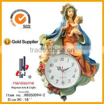 18 Inch Resin Wall Hanging Clock Last Supper Sculpture photo-4