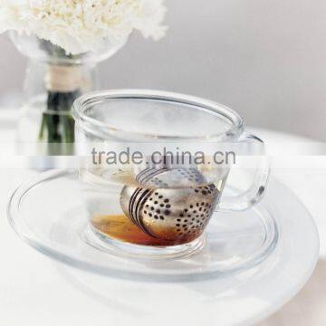 glass tea /coffee cup with saucer