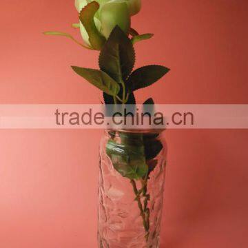 Clear Relief Pillar Glass Flower Pot photo-3
