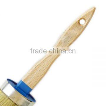 High Quality Beech Handle 100% Pure White Bristle Round Brush photo-3