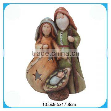 Ceramic religious symbols tealight holder