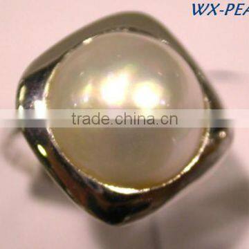 Cross Charm Ring and a Tiny Freshwater Pearl Ring Tahitian Pearl Ring photo-2