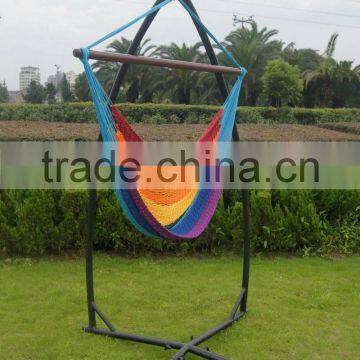 X fame metal hammock chair stand Caribbean hanging portable hammock chair with stand rainbow color hammock stand
