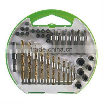 39pcs twist drill and bit set in plastic case