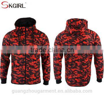 Cheap 100% Cotton Camo Hooded Zip up Hoodie and Jogging Pants Men Tracksuit Set With no Logo photo-6