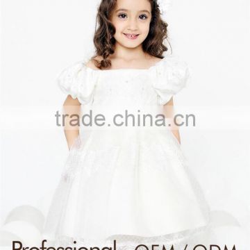 girl white simple party dress performance clothing custom wedding dress suit