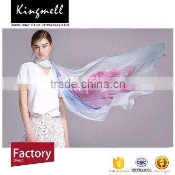 Custom Design Digital Print Fashion Silk Scarf With Crepe Textile Fabric photo-2