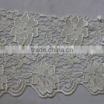 white color embroidery lace fabric trimming for dress decoration