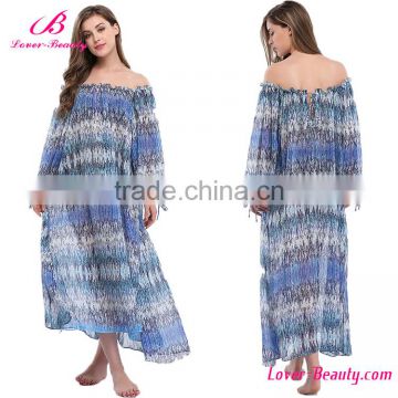 Fast Shipping Long Off Shoulder Cover Up Dresses Woman Beachwear