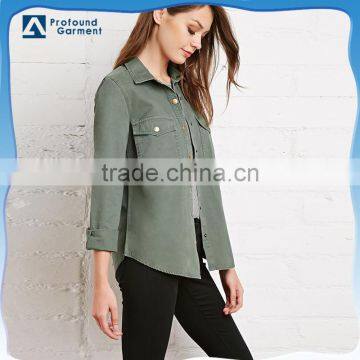 easy new casual polo shirt 100% cotton long sleeve jacket women custom fashion latest shirt designs for women