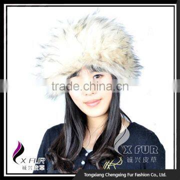 CX-E-35C Wholesale Women's Knit Raccoon Fur Hat And Scarf Sets Hair Band photo-4