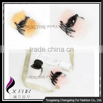 CX-E-25 Wholesale Handmade Cute Rabbit Fur Kids Hair Clips photo-3