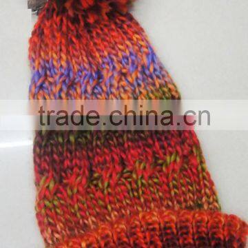 Fashion most popular 100%acrylic crochet knitted lastest cap for winter