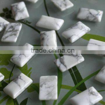9*14mm Rectangle White Howlite Sticker Charms Diy Natural Stone Howlite Charms Jewelry Accessories photo-3