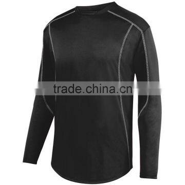 Youth Style Pullover Mens Train Shirts Long Sleeve Curved Bottom 100% Polyester Wicking Fleece Material photo-2