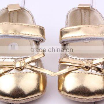 cheap wholesale baby shoe in china baby gold colors PU leather shoe kids shoe girls princess PU soft waking shoe