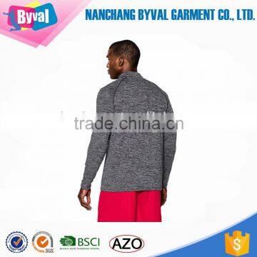 Sports Apparel 1/4 Zipper 100%polyester Long Sleeve Dry Fit Shirts Half Zip Shirts Quick Dry Gym Wear photo-6